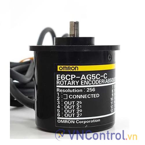 Encoder Omron E6CP-AG5C, 256 step (8 bit), trục 6mm, f 60mm