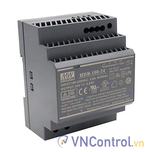 Bộ nguồn Meanwell HDR-100-24 (100W 24V 3.83A)