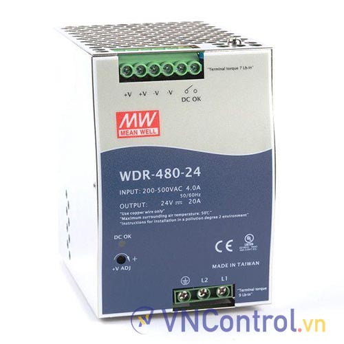 Bộ nguồn Meanwell WDR-480-24 (480W 24V 20A)