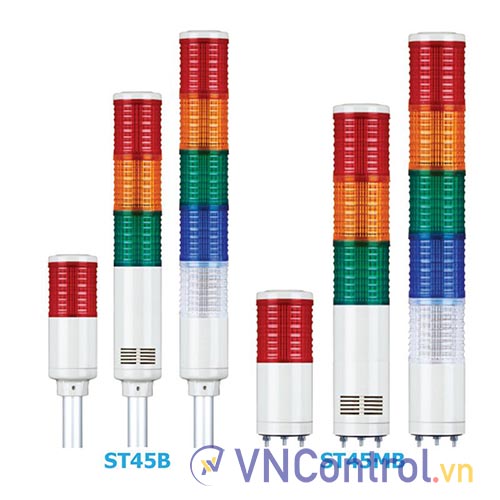 Đèn tháp QLIGHT ST45BF-BZ-3-24-RAG-HA 3 tầng 24VAC/DC có còi