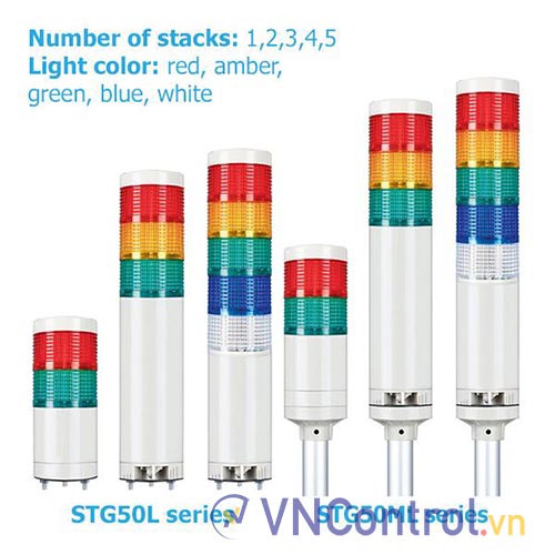 Đèn tháp QLIGHT STG50LF-3-24-RAG 3 tầng 24VAC/DC D50 