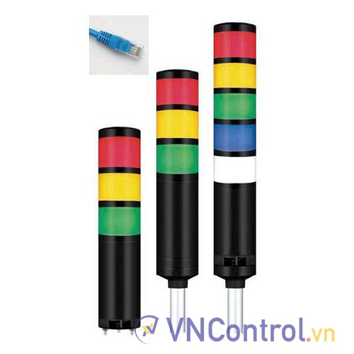 Đèn tháp kết nối mạng LAN QLIGHT QTRA60L-ETN-BZ-5-24-RAGBW-QZ18 5 tầng 24VDC có còi