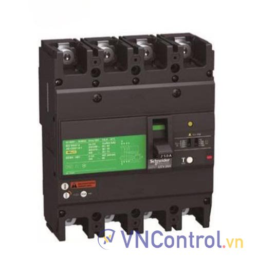 CB khối chống giật Schneider EZCV250H4150 150A 36kA 4P