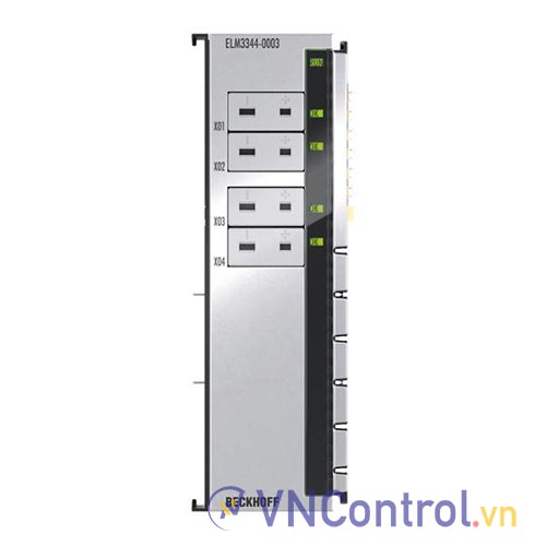 ELM3344-0003 | EtherCAT Terminal, 4-channel analog input, temperature, thermocouple, 24 bit, high-precision, 1 ksps, Mini-TC universal
