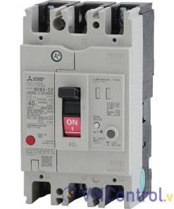 Aptomat khối chống giật 3 pha (ELCB) MITSUBISHI NV63-CV 3P 20A 5kA 1.2.500mA .