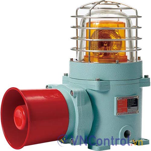 Đèn xoay cảnh báo phòng nổ QLIGHT SESALR-WM-220-G 220VAC D167 còi đa âm màu xanh lá