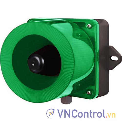 Đèn cảnh báo cho công nghiệp nặng/tàu thủy QLIGHT QWCD35SD-12/24-G-LC 12-24VDC D135 còi đa âm màu xanh lá