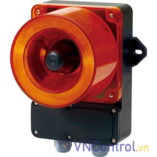 Đèn cảnh báo cho công nghiệp nặng/tàu thủy QLIGHT QWCD35T-110/220-A 110-220VAC D132 còi đa âm màu hổ phách