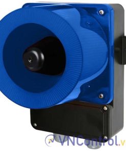 Đèn cảnh báo cho công nghiệp nặng/tàu thủy QLIGHT QWCD35T-12/24-B 12-24VDC D132 còi đa âm màu xanh