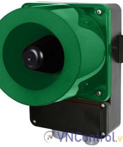 Đèn cảnh báo cho công nghiệp nặng/tàu thủy QLIGHT QWCD35T-12/24-G 12-24VDC D132 còi đa âm màu xanh lá