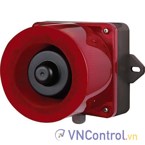 Đèn cảnh báo cho công nghiệp nặng/tàu thủy QLIGHT QWCD50SD-12-R-LC 12VDC D167 còi đa âm màu đỏ
