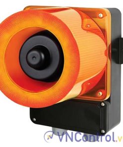 Đèn cảnh báo cho công nghiệp nặng/tàu thủy QLIGHT QWCD50T-12/24-A-LC 12-24VDC D167 còi đa âm màu hổ phách