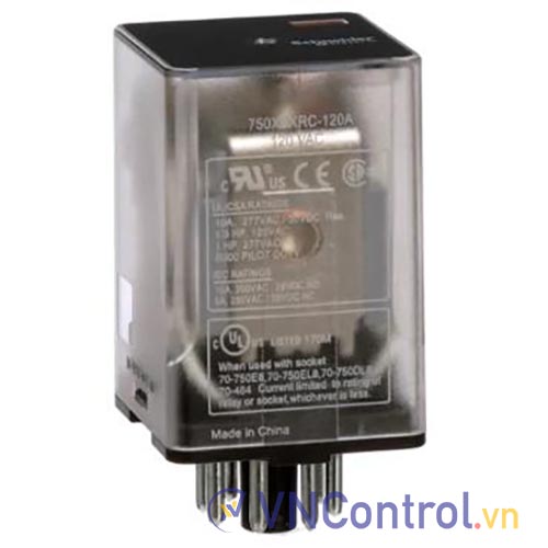 Rơ le trung gian SCHNEIDER 750XBXRC-120A 110VAC 8 chân tròn 10A