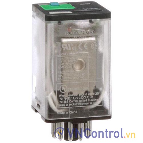 Rơ le trung gian SCHNEIDER 750XCXRM4L-12D 12VDC 11 chân tròn 10A