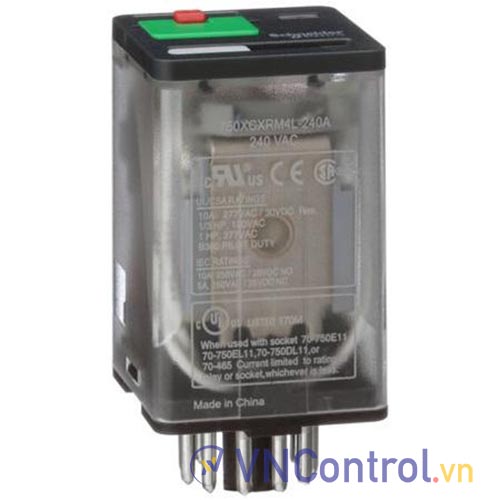 Rơ le trung gian SCHNEIDER 750XCXRM4L-240A 220VAC 11 chân tròn 10A