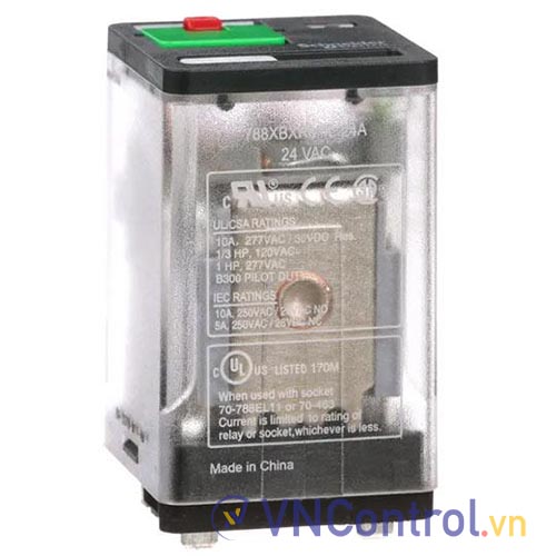 Rơ le trung gian SCHNEIDER 788XBXRM4L-24A 24VAC 8 chân dẹt 10A