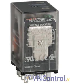 Rơ le trung gian SCHNEIDER 792XDX3CL-24D 24VDC 14 chân dẹt 6A