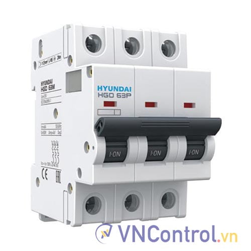 MCB Hyundai HGD63P 3P 16A 10kA