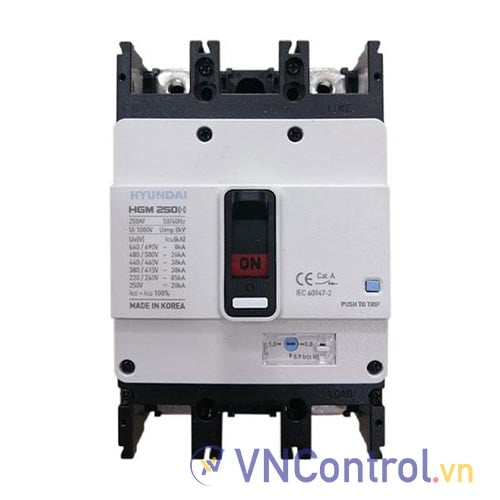 MCCB Hyundai HGM250H-F 2P 250A 85kA