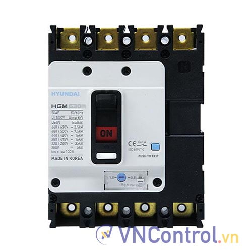 MCCB Hyundai HGM630E-F 4P 500A 45kA