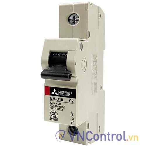 Aptomat cài MITSUBISHI BH-D10 1P 2A 10kA C DC .