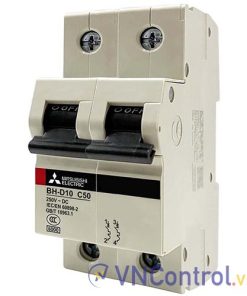 Aptomat cài MITSUBISHI BH-D10 2P 50A 10kA C DC .