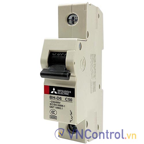 Aptomat cài MITSUBISHI BH-D6 1P 50A 6kA C N .