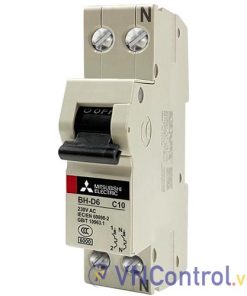Aptomat cài MITSUBISHI BH-D6 1PN 10A 6kA C N .