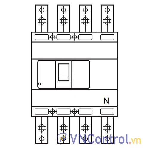 Aptomat chỉnh dòng MITSUBISHI NF800-HEW 4P 800A 70kA . 