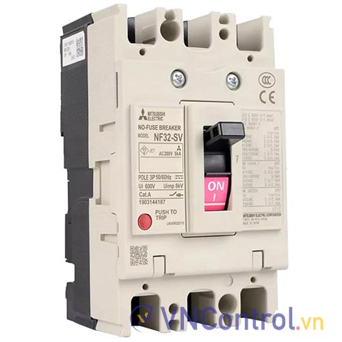 Aptomat khối (MCCB) MITSUBISHI NF32-SV 3P 5A 5KA . 
