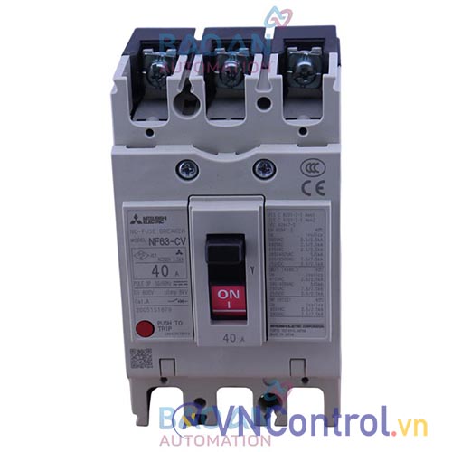 Aptomat khối (MCCB) MITSUBISHI NF63-CV 3P 40A 5KA .