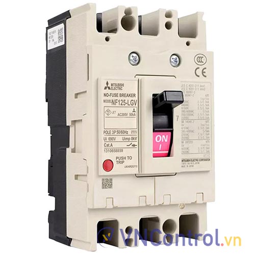 Aptomat chỉnh dòng MITSUBISHI NF125-LGV 3P 35-50A 50KA .