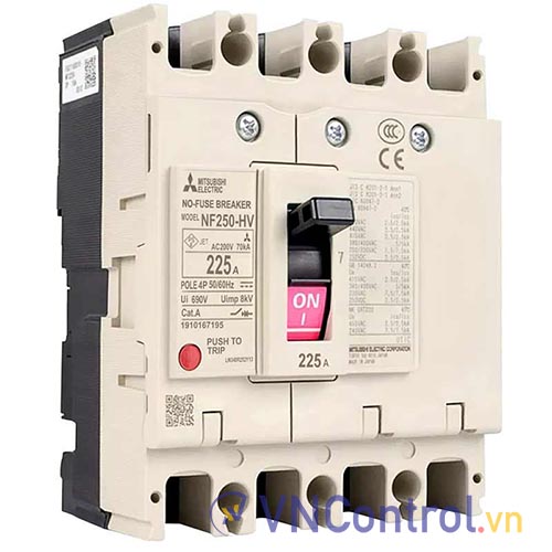 Aptomat khối (MCCB) MITSUBISHI NF250-HV 4P 225A 75kA .
