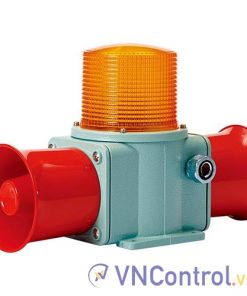 Đèn cảnh báo cho công nghiệp nặng/tàu thủy QLIGHT SHD2L-WA-110-A 110VAC D135 còi đa âm màu hổ phách