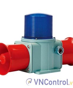 Đèn cảnh báo cho công nghiệp nặng/tàu thủy QLIGHT SHD2L-WA-110-B 110VAC D135 còi đa âm màu xanh