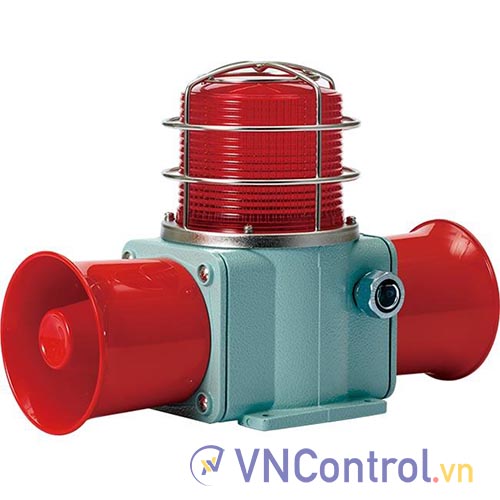 Đèn cảnh báo cho công nghiệp nặng/tàu thủy QLIGHT SHD2SP-WS-110-R 110VAC D135 còi đa âm màu đỏ