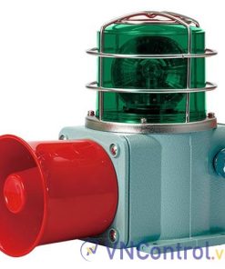 Đèn xoay cảnh báo cho công nghiệp nặng/tàu thủy QLIGHT SHDP-WV-220-G 220VAC D135 còi đa âm màu xanh lá