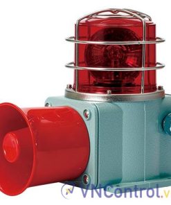 Đèn xoay cảnh báo cho công nghiệp nặng/tàu thủy QLIGHT SHDP-WV-220-R 220VAC D135 còi đa âm màu đỏ