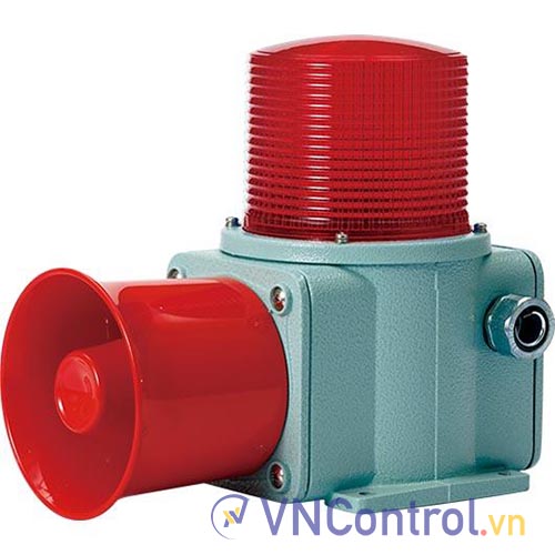 Đèn cảnh báo cho công nghiệp nặng/tàu thủy QLIGHT SHDS-WM-12-R 12VDC D135 còi đa âm màu đỏ