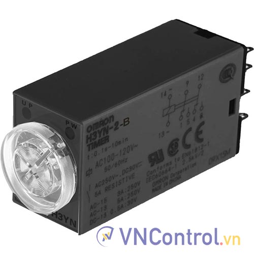 Bộ đặt thời gian đa năng OMRON H3YN-2-B DC12 10min, 8 chân dẹt