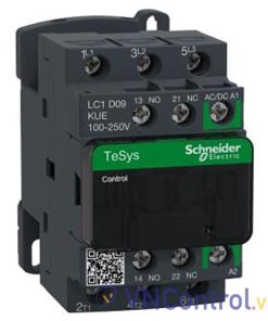 Công tắc tơ 3 pha SCHNEIDER LC1D09KUE 110-220VAC/DC 9A 4kW 1NO+1NC