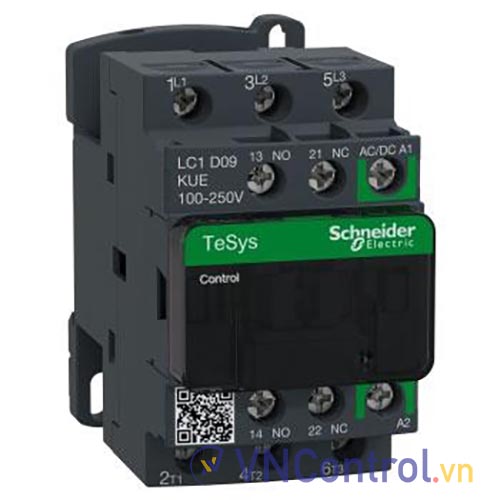 Công tắc tơ 3 pha SCHNEIDER LC1D09KUE 110-220VAC/DC 9A 4kW 1NO+1NC