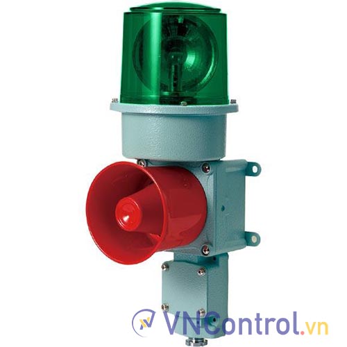 Đèn xoay cảnh báo cho công nghiệp nặng/tàu thủy QLIGHT SD-WA-220-G 220VAC D150 còi đa âm màu xanh lá