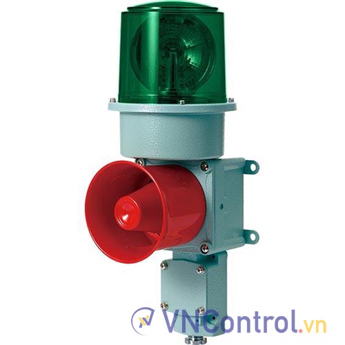 Đèn xoay cảnh báo cho công nghiệp nặng/tàu thủy QLIGHT SDLR-WM-220-G 220VAC D150 còi đa âm màu xanh lá
