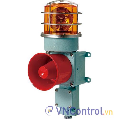 Đèn xoay cảnh báo cho công nghiệp nặng/tàu thủy QLIGHT SEDLRP-WM-110-A 110VAC D125 còi đa âm màu hổ phách