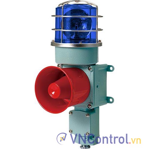Đèn xoay cảnh báo cho công nghiệp nặng/tàu thủy QLIGHT SEDLRP-WV-110-B 110VAC D125 còi đa âm màu xanh