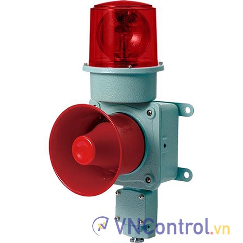 Đèn xoay cảnh báo cho công nghiệp nặng/tàu thủy QLIGHT SMD-WS-110-R 110VAC D150 còi đa âm màu đỏ
