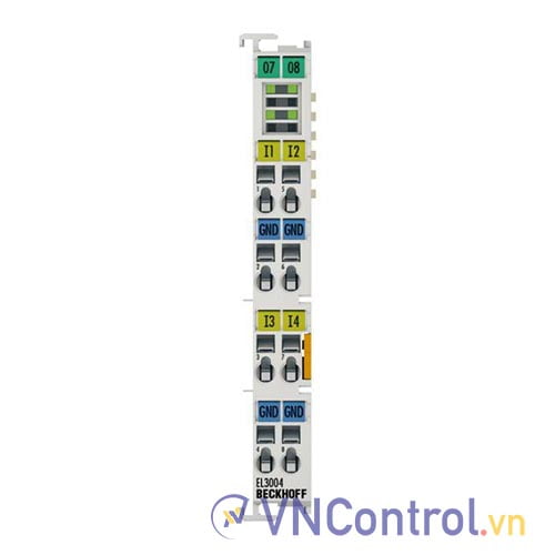 EL3004 | EtherCAT Terminal, 4-channel analog input, voltage, ±10 V, 12 bit, single-ended