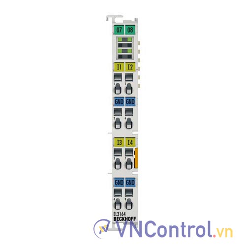 EL3164 | EtherCAT Terminal, 4-channel analog input, voltage, 0…10 V, 16 bit, single-ended