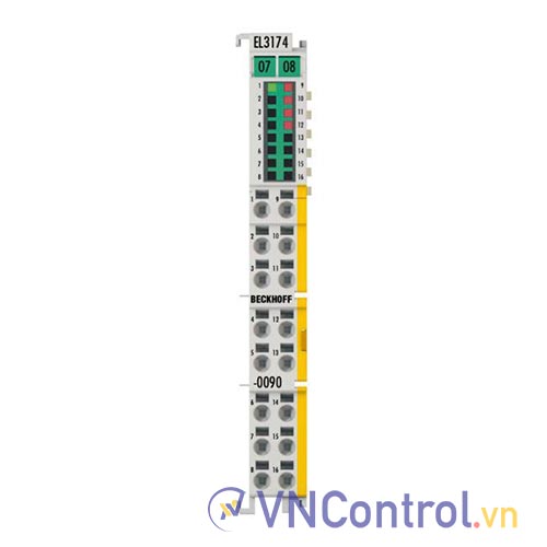 EL3174-0090 | EtherCAT Terminal, 4-channel analog input, multi-function, ±10 V, ±20 mA, 16 bit, TwinSAFE SC